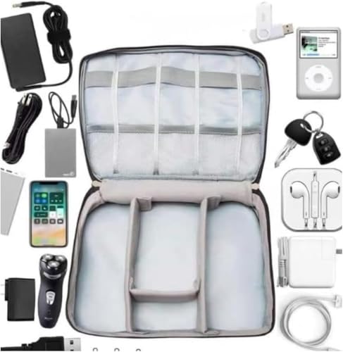 Organizador de Cabos Acessórios Eletrônicos Para Viagem Bolsa Portátil Multifuncional (Preto)