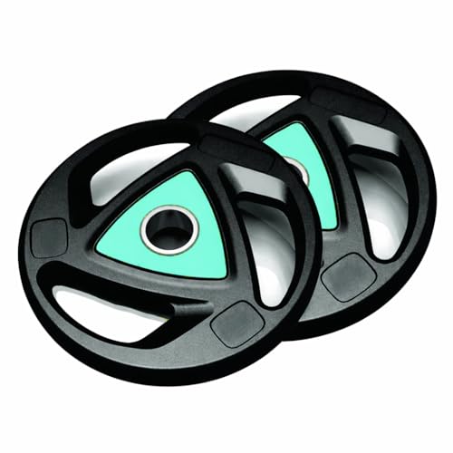 Image of BULLAR Rubber Coated Professional Weight Plate 2.5 kg for Dumbbells & Exercise, Spare Gym Weight Plates for Strength Training, Dumbbell Plates, with Tri-Grip, Rubber Weights