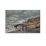 画家クロード・モネ 干潮のエーヴ岬 印象派油絵ポスター クール ポスター 壁アート キャンバス 印刷 アートパネル オフィス装飾 ぶら下がる 版画 ギフト24x36inch(60x90cm)