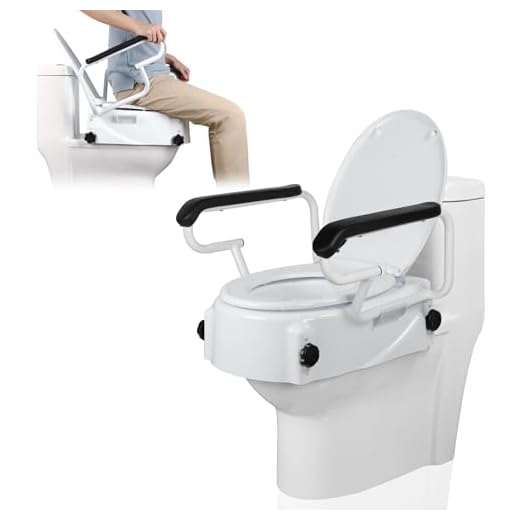 NIdreamCE Raised Toilet Seat for Seniors with Flip-up Handles, 5.9" Adjustable Toilet Seat Riser Elevated Medical Supplies & Equipment for Handicap, Elderly, Hip Replacement After Surgery