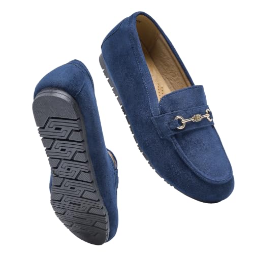 Image of Women's Wide Loafers Casual Slip on Flats Comfort Dressy Shoes