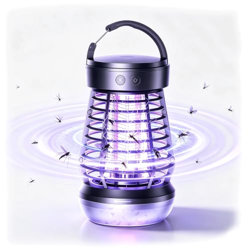 Image of 2000V Electric Bug Zapper UK, Indoor & Outdoor Insect Killer, Waterproof Mosquito Zapper with UV Reflective Trap, 7mm Protective Grille, Easy-Clean Tray for Home & Camping