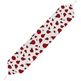 JZemdybill Camino de mesa de 200 x 33 cm con borlas, patrón de mariquitas, camino de mesa infinito moteado, decoración de mesa para cocina, fiesta, restaurante