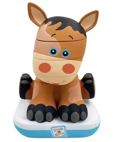 Image of Stack-a-Roos Baby Horse by Salus Brands - Animal Stacking Toy, Educational Early Learning Toy for Infants Babies Toddlers, Age 12+ Months - Great Baby Gifts, STEM Toy