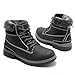 COTTIMO Snow Hiking Winter Boots for Women - Casual Lightweight Combat Work Boots Fur-Lined Ankle Fashion Backpacking Leather Shoes 9, Black