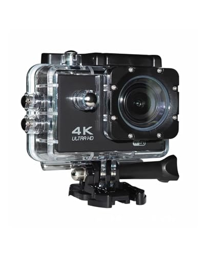 TIEOAXFT para Vlogs con micrófono Externo y Control Remoto Cámara de acción Ultra HD 4K / 30fps WiFi 2.0' 140D Cámara Impermeable subacuática Casco Vedio Sport(Black)