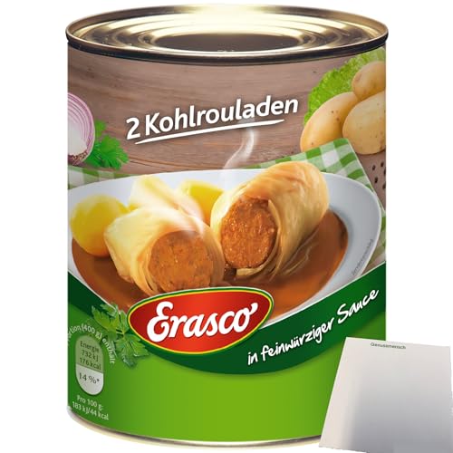Erasco 2 Kohlrouladen in Herzhafter Sauce (800g Dose) + usy Block