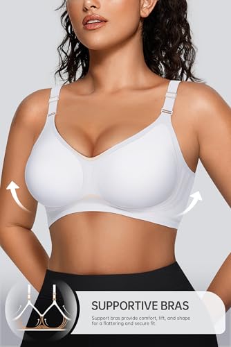 Image of OEAK Womens Comfortable Jelly Bra No Underwire Full Support Tshirt Bras