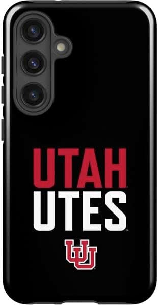Skinit Impact Phone Case Compatible with Galaxy S25 Plus - Officially Licensed University of Utah Utes Text on Red Design