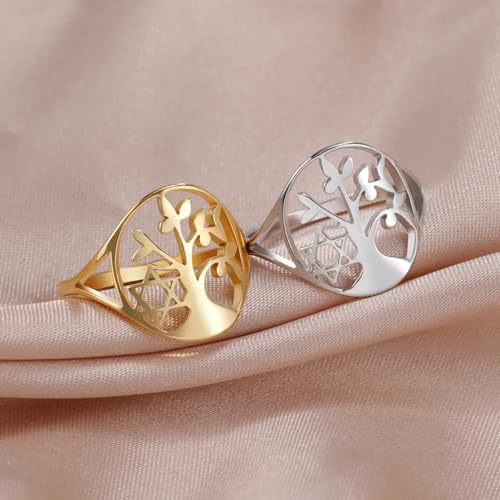 Bague Tree of Life pour femme en acier, le bijou anti-ternissement qui ne verdit pas la peau - 6