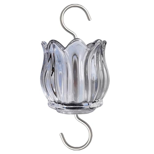 Glass Ant Moat for Hummingbird Feeder - 3 OZ Tulip Insect Guard with Large Capacity (Black)