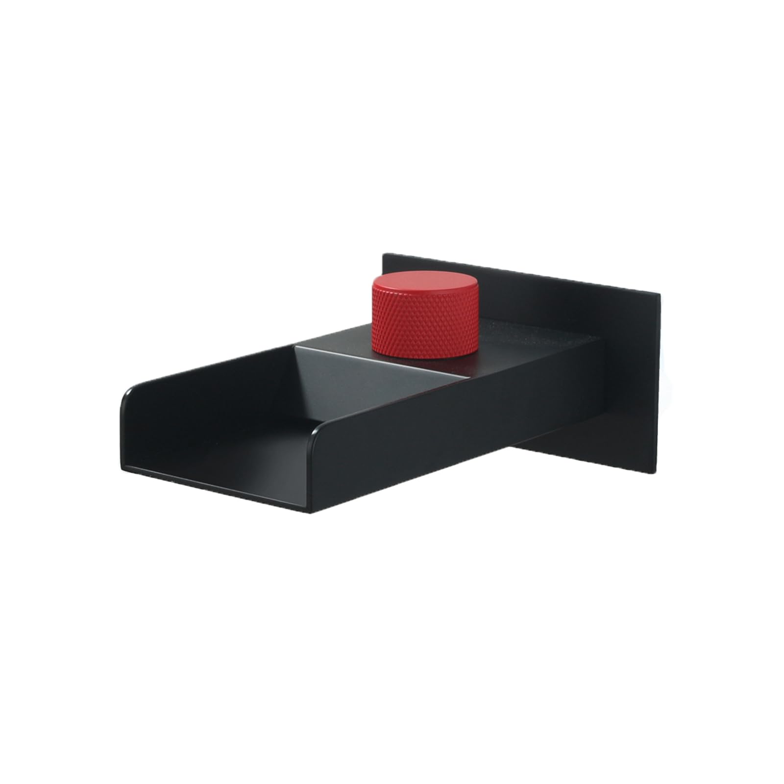 Rubinetto a Cascata per Lavabo da Muro Rubinetto Lavandino Bagno Acqua Fredda Foro Singolo,Nero + Rosso