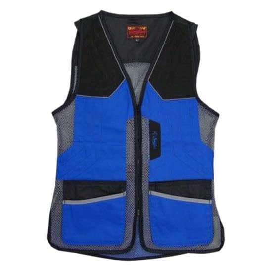 4 tasche per munizioni - tasca per carte - tasca interna per asciugamano e paraorecchie sui lati.