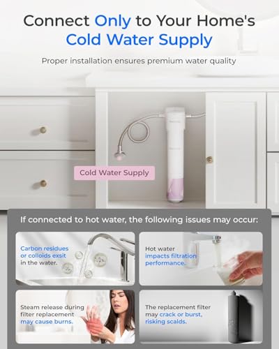 Image of Waterdrop BFU1 Bathroom Sink Filter for Skincare, Strontium-enriched, Water Softner, Reduce 99.9% of Harmful Substance in Bathroom Sink Faucet, Reduces Skin Redness and Irritation