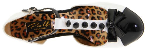 Pleaser Women's Smitten-10/Wb T-Strap Pump,White/Black Patent,7 M Us #TOP4