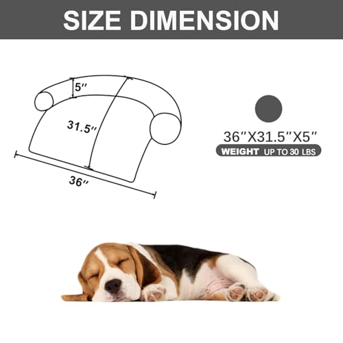 Image of Calming Dogs /Cats Bed Mats, Dog Pad Washable Removable Couch Cover, Plush Long Fur Mat for Pets, Waterproof Lining, Perfect for Small, Medium and Large Dogs and Cats (Dark Gray, 36 inchx31 inch)
