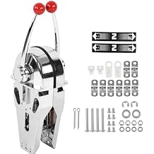 Dual Lever Throttle Control for Boats, Durable Zinc Alloy Engine Control, Easy Mounting Handle for Smooth Operation