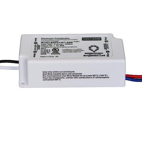 Image of LA LED Lighting 12V 60W Compact Dimmable Transformer - Flicker-Free - UL, cUL, FCC - Class 2, Class P - TRIAC /ELV /MLV - Constant Voltage Power Supply - 100-277V AC