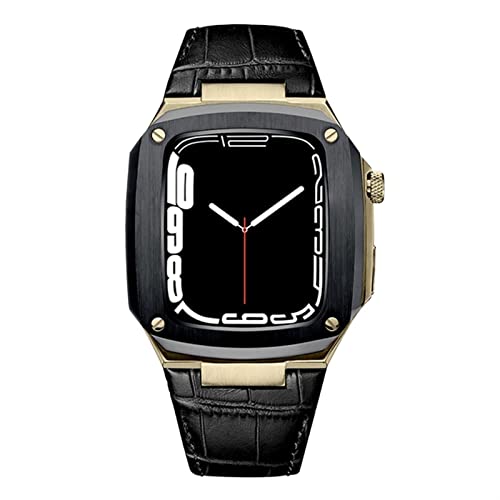 Boîtier en métal et bracelet en cuir pour Apple Watch Series 8 45 mm