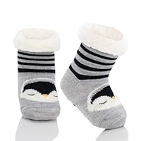 PONCEAU Kids Fluffy Socks - Kids Slipper Sock for Boys Girls Grip sock boys for Winter,Soft,Age（6 Months-12 Years）,Non-slip,Fleece Lining,Warm,Thermal Perfect for Bed,Home