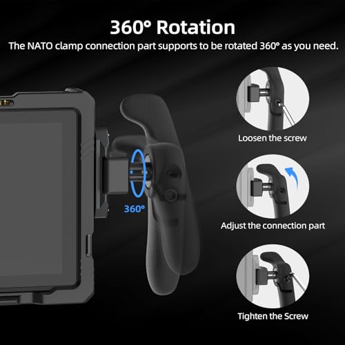 Image of Nitze Side Handle Kit with NATO Clamp, 360 Adjustable NATO Side Handles for Smartphone /iPad /Monitor /Camera Cages - PA32C