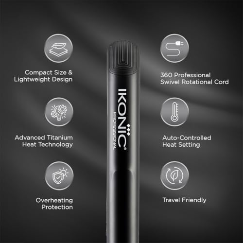 Ikonic Glam Hair Straightener For Women With Professional Cutting-Edge Floating Tourmaline Ceramic Plates Ideal For Straighteneing, Curls, Waves Auto Controlled Heat Setting... - Image 2