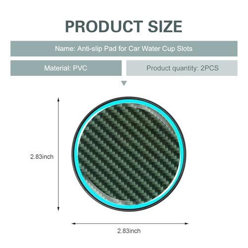 2PCS Posavasos para Portavasos de Carro ABS Negro Fibra de Carbono miniatura 2