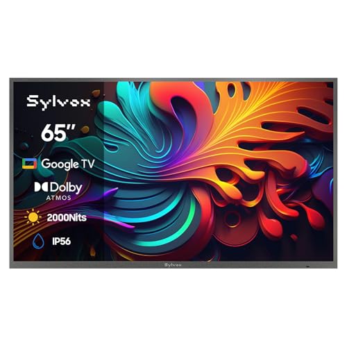 Image of SYLVOX Full Sun Outdoor TV, 65'' QLED Smart TV, IP55 Waterproof, Dolby Vision HDR, Voice Remote,2000nits Weatherproof Television, Chromecast Built-in for Full Sun Area(Pool Pro QLED 3.0)