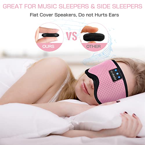 Image of Sleep Mask with Bluetooth Headphones,LC-dolida Sleep Headphones Bluetooth Sleep Mask 3D Sleeping Headphones for Side Sleepers Best Gift and Travel Essential (Classical Pink)