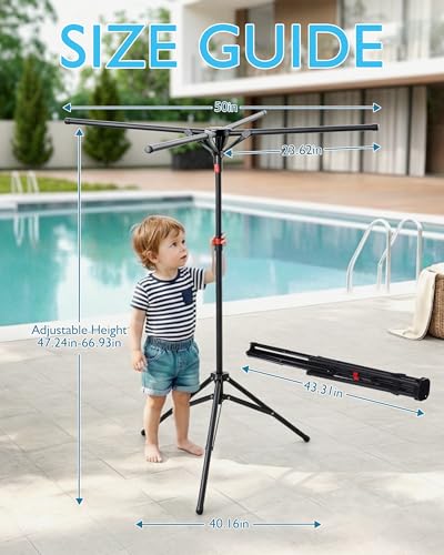 Metal-Pool-Towel-Stand-Foldable-Outdoor-Towel-Swim-Gear-Storage-Rack-Stable-Tower-Holder-with-Tripod-Base-Matte-Metal-Frame-for-Backyard-Beach-Indoor-Drying-Arrangement