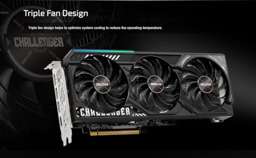 Image of ASRock Radeon RX 9070 XT Challenger 16GB OC Graphics Card - AMD RDNA 4 Architecture, 2970 MHz Boost Clock, 16GB GDDR6, PCIe 5.0, DisplayPort 2.1a, HDMI 2.1b, Triple Fan Cooling 800W