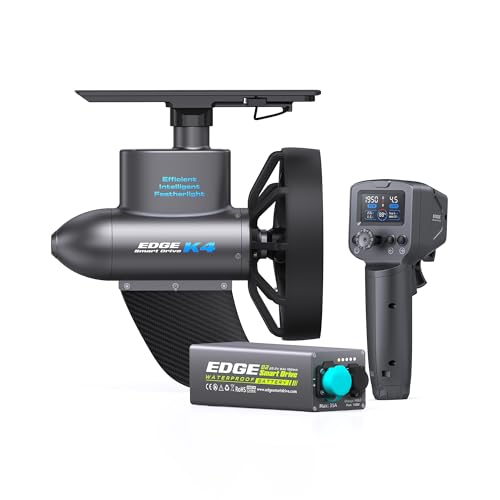 EDGE K4 400W Brushless Kayak & SUP & Boost Fin Paddle Board Motor Kit, 20LBs Thrust, With Wireless Bluetooth Remote & B2 Battery, Cruise Control, Lightweight Universal Electric Fin Underwater Thruster EDGE K4 400W Brushless Kayak & SUP & Boost Fin Paddle Board Motor Kit, 20LBs Thrust, With Wireless Bluetooth Remote & B2 Battery, Cruise Control, Lightweight Universal Electric Fin Underwater Thruster