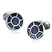 ANAZOZ Manschettenknöpfe 1 Paar aus Edelstahl 1.8×1.8 cm Runde Geometrie Sonne Ventilator Blau Elegante Cufflinks Herren Schmuck Tolles