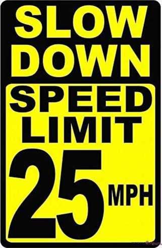 New Warning Signs Metal Tin Sign -speed Limit 25 Mph Wall Decor Outdoor Industrial Aluminum Sign Warning Signs Prompt Signs 6"x8"