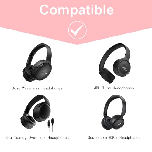 Image of XANAD Hard Case for Bose QuietComfort, QC Ultra, QC 45, QC 35, QC45 SE, QC SE or Skullcandy Crusher Evo, Hesh ANC, Hesh Evo, Crusher ANC 2, Crusher, Riff 2 Noise Headphones(Outer Pink +Inner Pink)