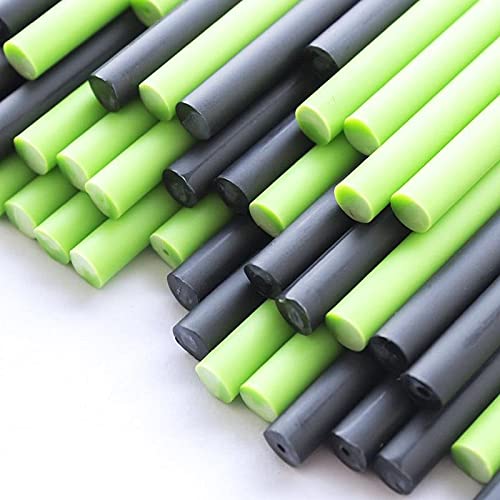 Plastic Lollipop Sticks - 114mm x 4mm Pack of 25 (Green & Black)