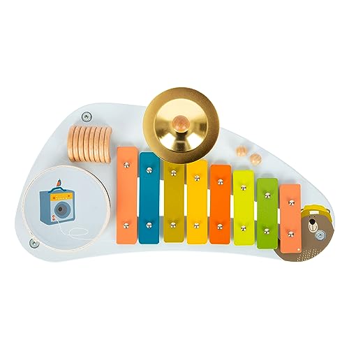 Image of small foot Groovy Beats 12255 Wooden Music Table with Cymbal, Xylophone, Ratchet and Drum 3+ Years