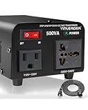 Yinleader 500W Voltage Transformer Power Converter(110V to 220V, 220V to 110V) Step Up/Down Converter 110/120 Volt - 220/240 Volt w/US Power Cord [300W Continuous Power]