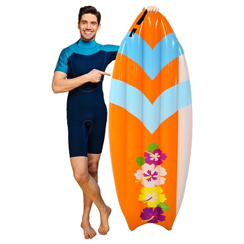 4E's Novelty 5.5 Feet Inflatable Surf Board, Pool Luau Party Decoration Toy for Beach Inflatable...