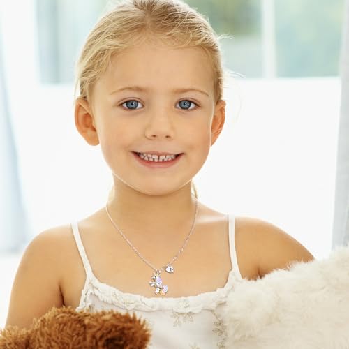 Unicorn Necklace Gifts for Girls - Colorful Initial Unicorn Necklace for Girls Teens Little Girl Jewelry Birthday Gifts2