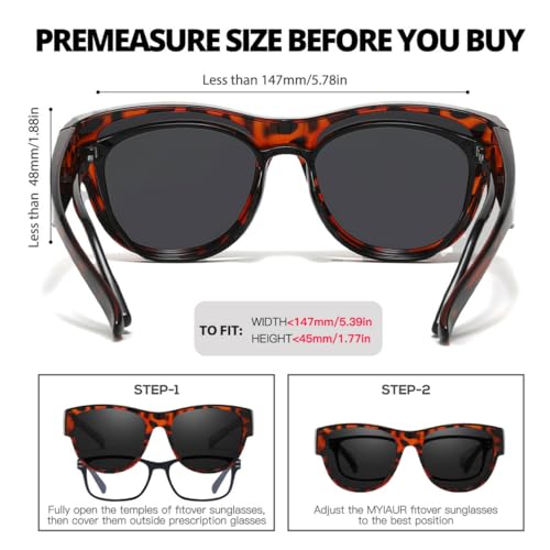 Myiaur Polarized Over Glasses Sunglasses for Women Men, Trendy Fit Over Glasses UV400 Protection for Driving4