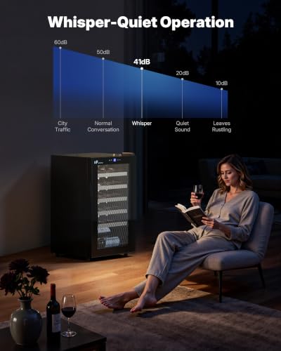 Image of Upstreman 24 Bottle Wine Cooler, Built-in /Freestanding, Glass Door (W24)