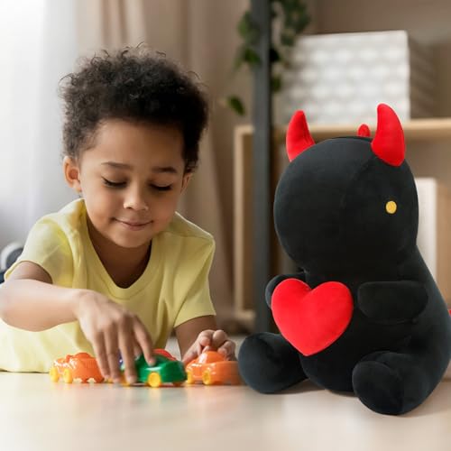 shownicer Plüschtier Dinosaurier Kuscheltier Dino Stofftier Kawaii Dinosaurier Plüsch Kissen Spielzeug Geschenk für Valentinstag Freundin Mädchen Kinder 3+ Jahre (Valentinstag, 30cm)