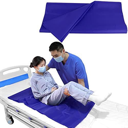 YHK Tubular Slide Sheet Transfer Car Transfer Aid Easy Slide Sheet Positioning for Automotive Bed Flip Repositioning Home Care Assisted Mobility for Elderly Device (Blue 28x47)