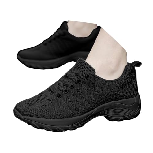 Zapatillas de correr para mujer, ligeras, transpirables, de malla, para correr, para el tiempo libre, Negro , 38.5 EU