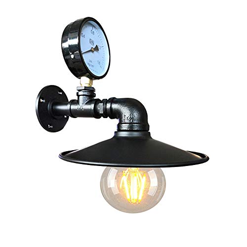 Tubo de agua lámpara de pared industrial y aplique de hierro vintage antiguo con luz LED