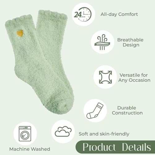 Image of American Trends Coral Fleece Cloud Fuzzy Socks Ultra-Soft Warm Sleep Socks Cozy Unisex Self-Care Gifts Boo Basket Stuffers