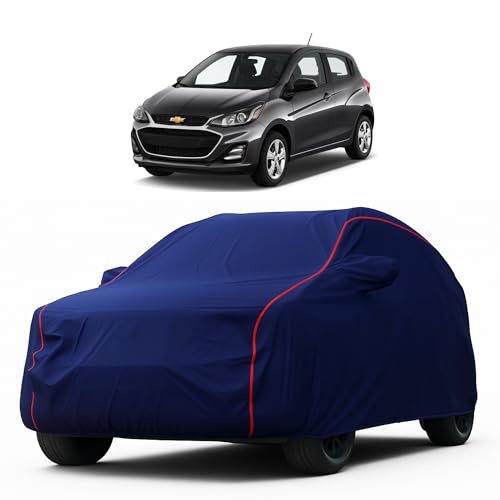 Image of Heavy-Duty Car Cover for Compatible with Chevrolet Spark (2014 to 2025 All Models) Deluxe Car Protection Cover - Waterproof & UV-Resistant All-Season Exterior Protection