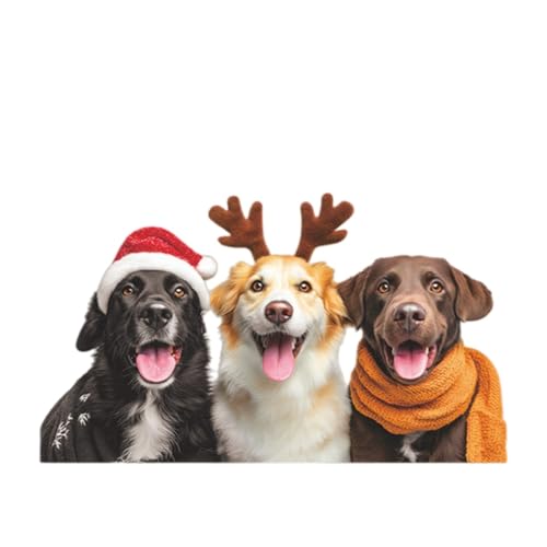 Vinilos decorativos perros navideños adorables