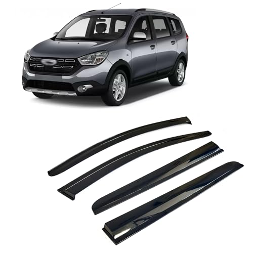 Rumplex Windabweiser Luftabweiser Regenabweiser Seitenfensterabweiser Kompatibel mit Dacia Lodgy 2012-2022 Autofenster Regenschutz Regenabweiser Anklebbare Deflektoren 4 Stück